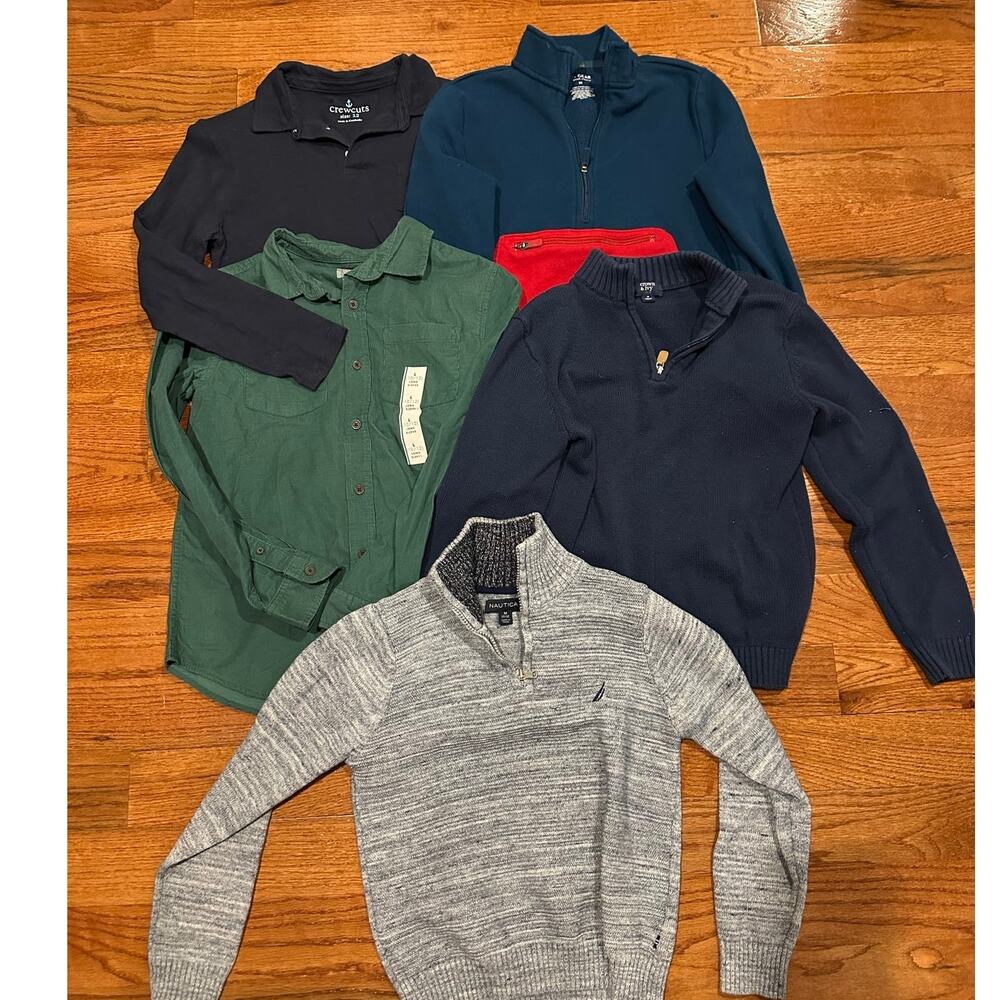 Lot of 5 boys long sleeve shirts size 10-12